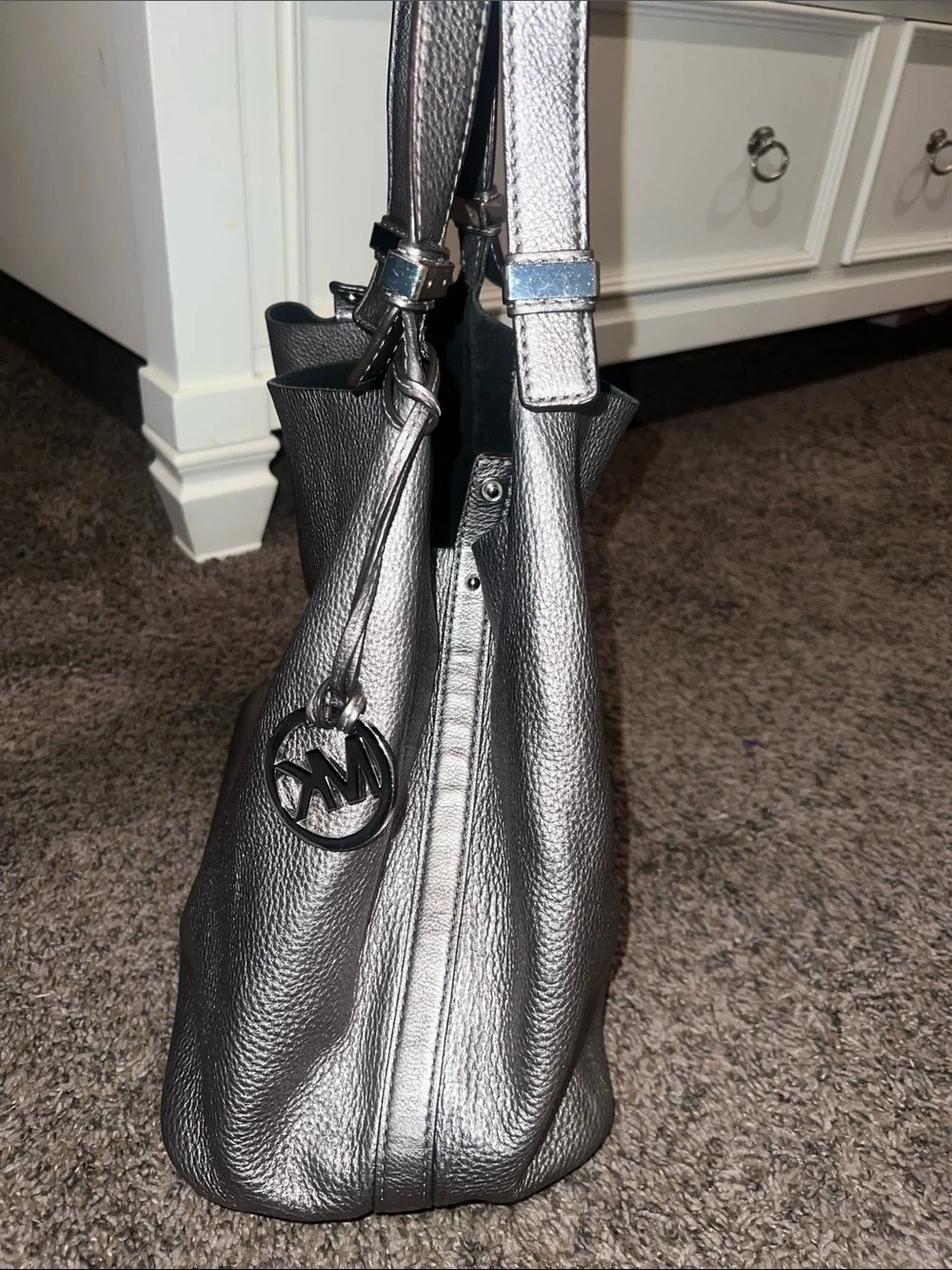 Michael Kors Black Leather Shoulder Tote